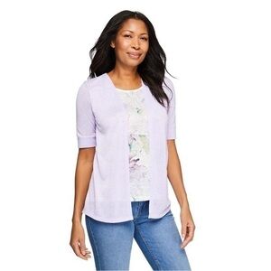 ✨ 4 for $30 ✨ Iyla Women's Hacci Fooler Top Lilac Floral Size XXL